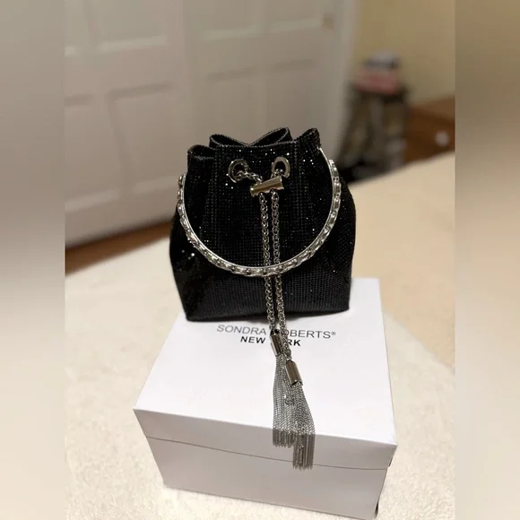 Sondra Roberts New York Lina Drawstring Evening Bag Purse - Picture 2 of 4